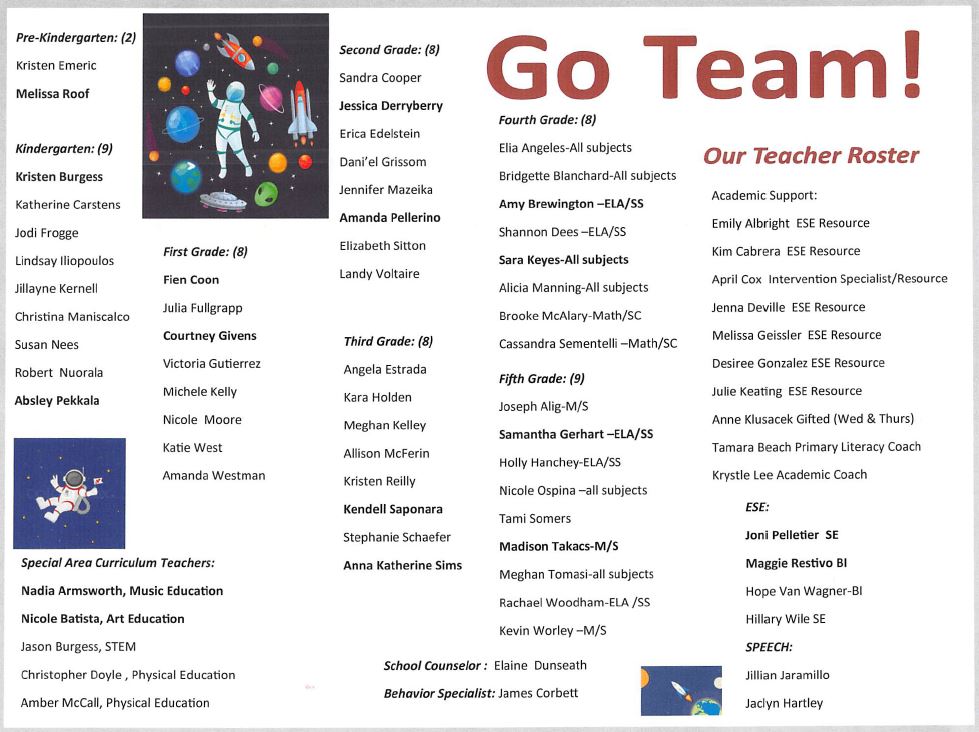 Administration and Faculty Treeline Elementary School